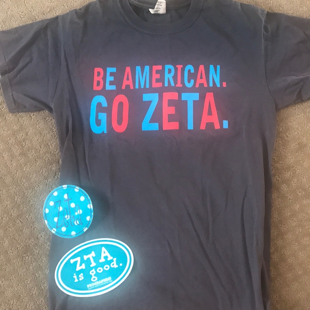 ZTA T-shirt Size S. + stickers + ZTA picture Frame